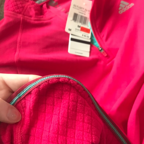 Bright pink adidas quarter zip sweatshirt - Picture 4 of 4